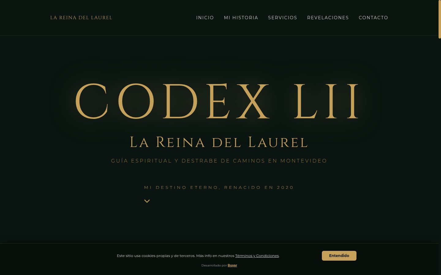 Captura del sitio de La Reina del Laurel